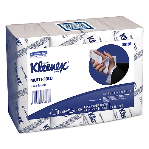 Kleenex&reg; Multifold Paper Towels, 1-Ply, White, 600 Towels (88130)