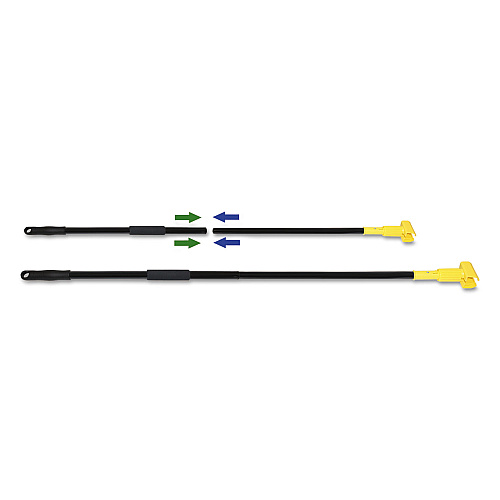 Boardwalk&reg; Two-Piece Metal Handle w/Jaw Head, 59" Handle, Black/Yellow (BWKFF610)