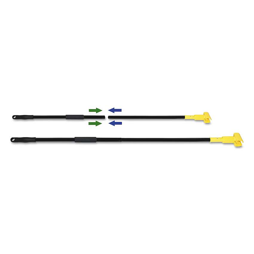 Boardwalk&reg; Two-Piece Metal Handle w/Jaw Head, 59" Handle, Black/Yellow (BWKFF610)