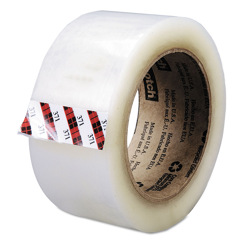 Scotch Box Sealing Tape, 3" Core, 48 mm x 100 m, Clear, 36/Carton (37148100)