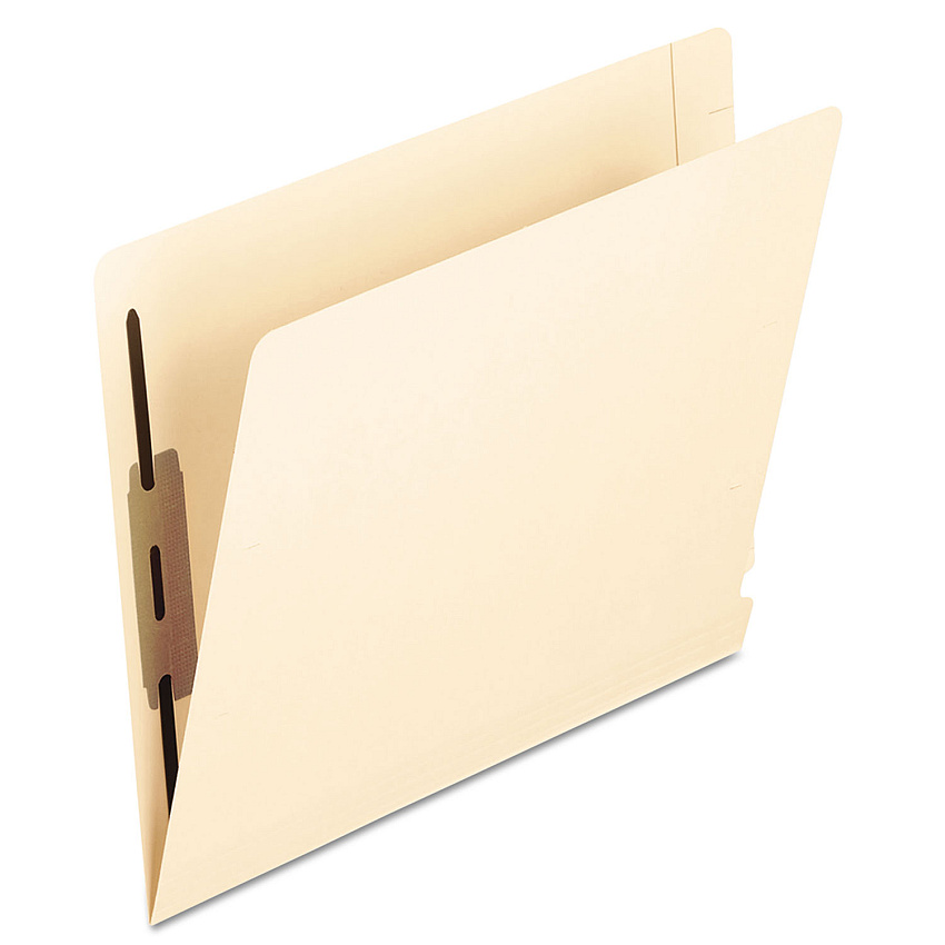 Pendaflex Manila Laminated End Tab Fastener Folders, 14-pt Manila, 0.75" Expansion, 2 Fasteners, Letter Size, Manila Exterior, 50/Box (13240)