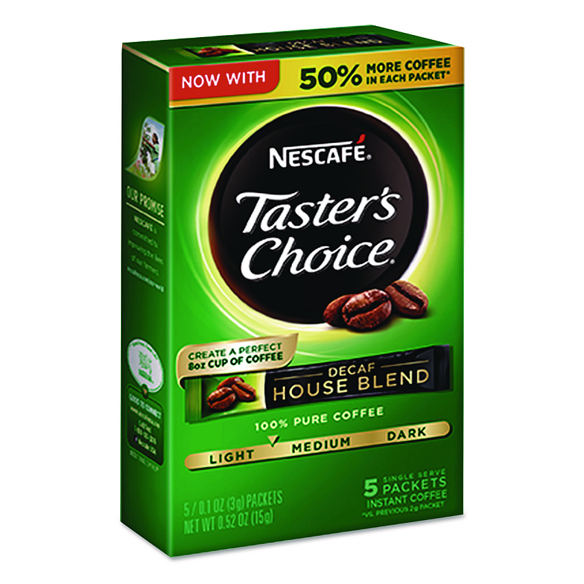 Nescaf Taster's Choice Decaf House Blend Instant Coffee, 0.1oz Stick, 5/Box, 12 Bx/Ctn (86073)