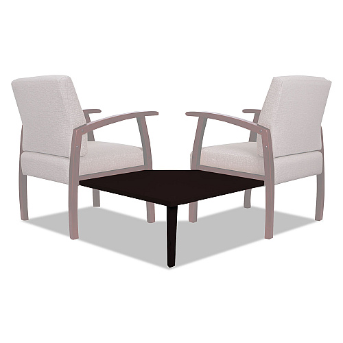 Alera Reception Lounge 700 Series Gang Table, Corner, 27.5w x 27.5d x 13.13h, Mahogany (ALERL7628M)