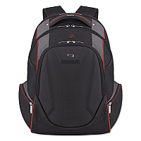 SOLO Launch Laptop Backpack, Fits Devices Up to 17.3", Polyester, 12.5 x 8 x 19.5, Black/Gray/Red (ACV7114)