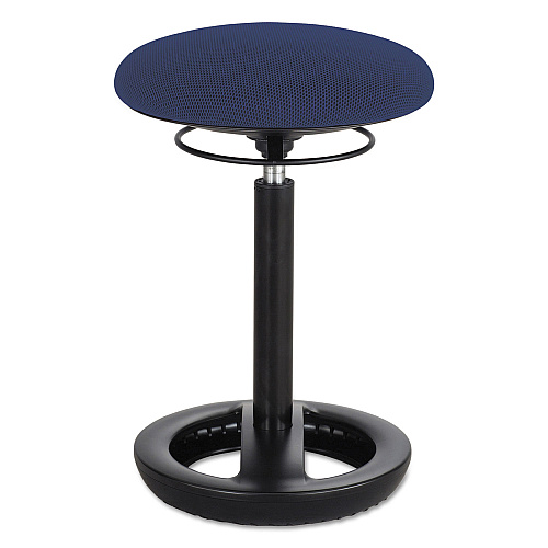 Safco Twixt Desk Height Ergonomic Stool, Supports Up to 250 lb, 22.5" Seat Height, Blue Seat, Black Base (3000BU)