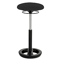 Safco Twixt Extended-Height Ergonomic Chair, Supports Up to 250 lb, 22" to 32" Seat Height, Black Seat, Black Base (3001BL)