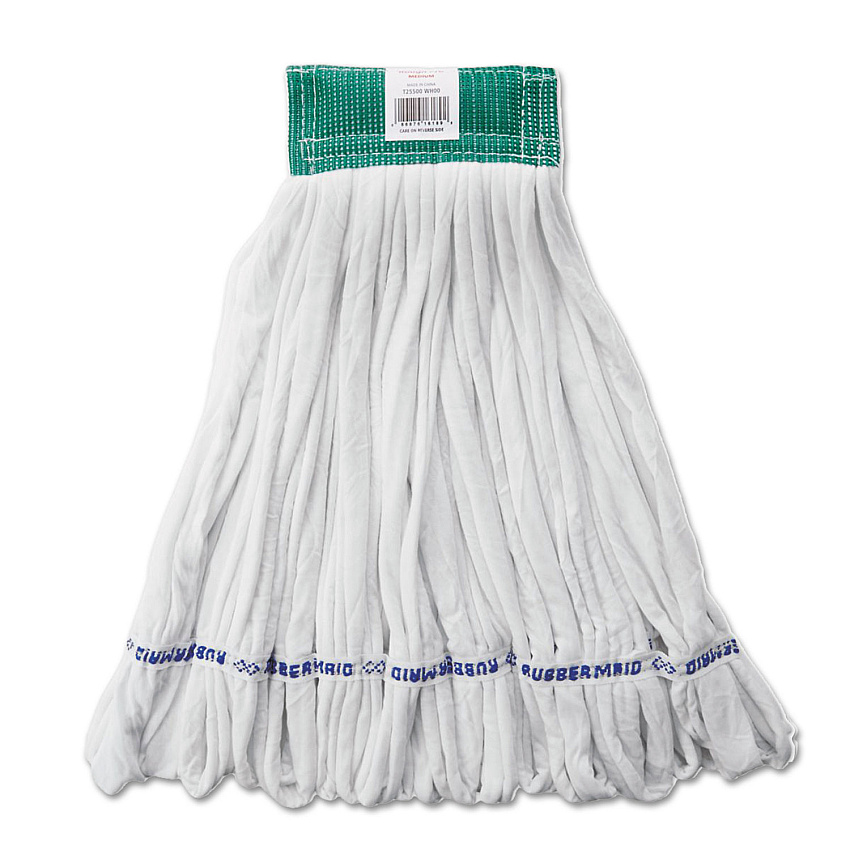 Rubbermaid Commercial Rough Floor Mop Head, Medium, Cotton/Synthetic, White, 12/Carton (T255)
