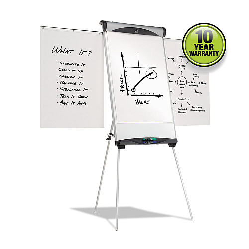 Quartet Euro Magnetic Presentation Easel, 27 x 39, White Surface, Silver Aluminum Frame (EU500E)