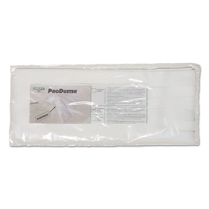 Unger ProDuster Disposable Replacement Sleeves, Polyester, White, 7" x 18", 50/Pack (DS50Y)