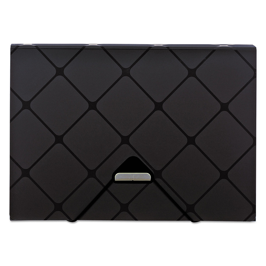 Pendaflex Poly Expanding File, 1.5" Expansion, 13 Sections, Cord/Hook Closure, 1/12-Cut Tabs, Letter Size, Black (39624BLA)