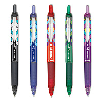 Pilot Precise V5RT Deco Collection Roller Ball Pen, Retractable, Extra-Fine 0.5 mm, Assorted Peacock Ink and Barrel Colors, 5/Pack (41980)
