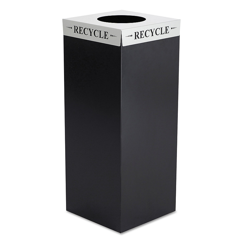 Safco Square-Fecta Lid, Recycle, 15.5w x 15.5d x 3h, Silver (2990RE)