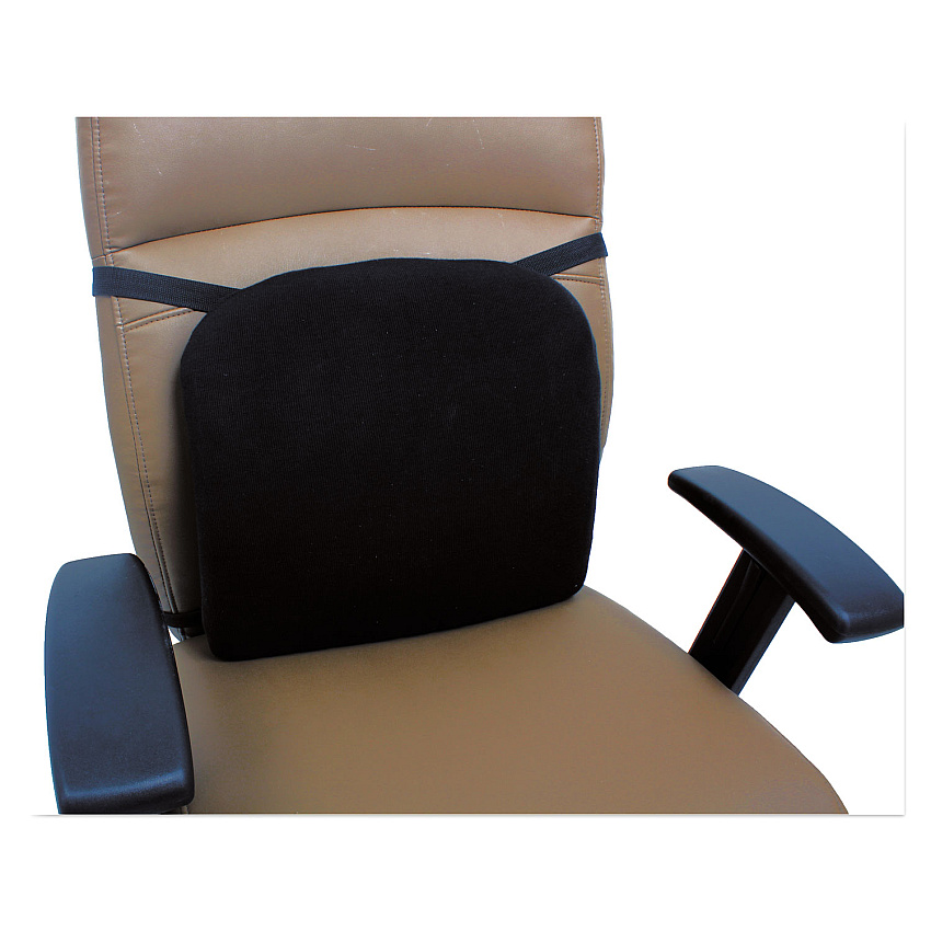 Alera Cooling Gel Memory Foam Backrest, Two Adjustable Chair-Back Straps, 14.13 x 14.13 x 2.75, Black (ALECGC411)