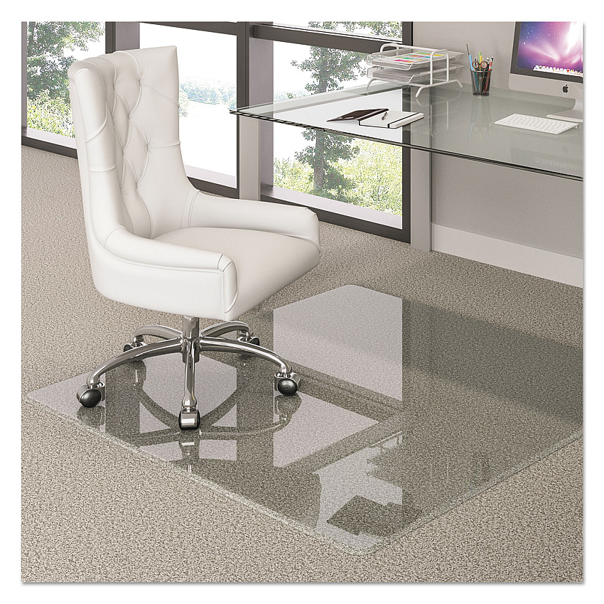 Deflecto Premium Glass All Day Use Chair Mat - All Floor Types, 36 x 46, Rectangular, Clear (CMG70433646)