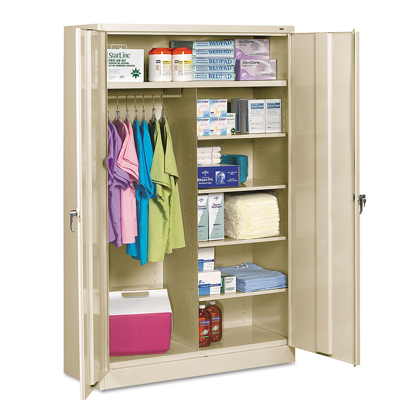 Tennsco Jumbo Combination Steel Storage Cabinet, 48w x 24d x 78h, Putty (J2478SUCPY)