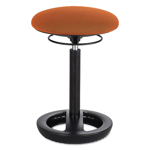 Safco Twixt Desk Height Ergonomic Stool, Supports Up to 250 lb, 22.5" Seat Height, Orange Seat, Black Base (3000OR)