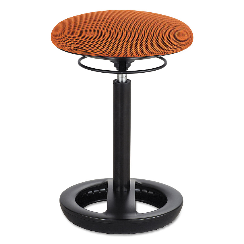 Safco Twixt Desk Height Ergonomic Stool, Supports Up to 250 lb, 22.5" Seat Height, Orange Seat, Black Base (3000OR)