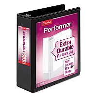 Cardinal Performer ClearVue Slant-D Ring Binder, 3 Rings, 3" Capacity, 11 x 8.5, Black (17601)