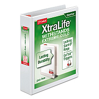 Cardinal XtraLife ClearVue Non-Stick Locking Slant-D Ring Binder, 3 Rings, 1.5