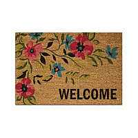 Coir Rug - Welcome Flowers - 21x34, 1 Each (P-COIR2134MC-WF)