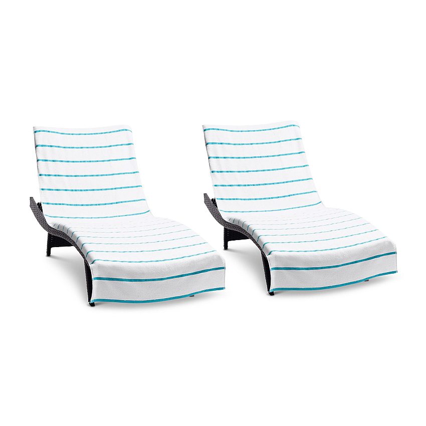 Las Rayas Chaise Cover 30x85 Blue - Pack Of 2 (CC-HS3085BL-2PK)