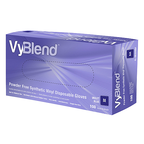 Vyblend Synthetic Vinyl Powder Free 4.5 Mil Gloves Blue-violet Med, Case Of 1000 (GL-VN104VBFM)
