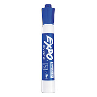 EXPO Low-Odor Dry-Erase Marker, Medium Bullet Tip, Blue, Dozen (82003)