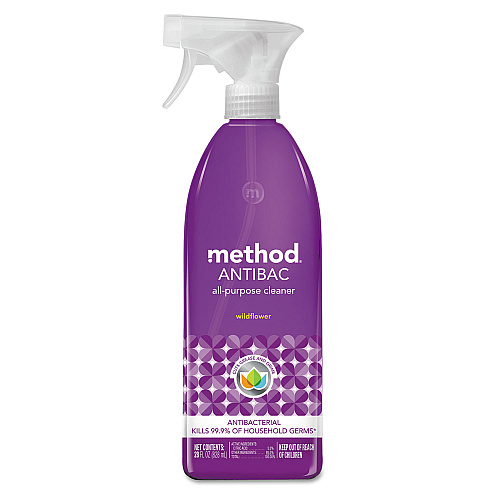 Method Antibac All-Purpose Cleaner, Wildflower, 28 oz Spray Bottle, 8/Carton (01454)