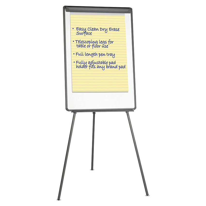 Universal Dry Erase Board with Tripod Easel, 29 x 41, White Surface, Black Frame (UNV43032)