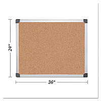 MasterVision Value Cork Bulletin Board with Aluminum Frame, 24 x 36, Tan Surface, Silver Aluminum Frame (CA031170)