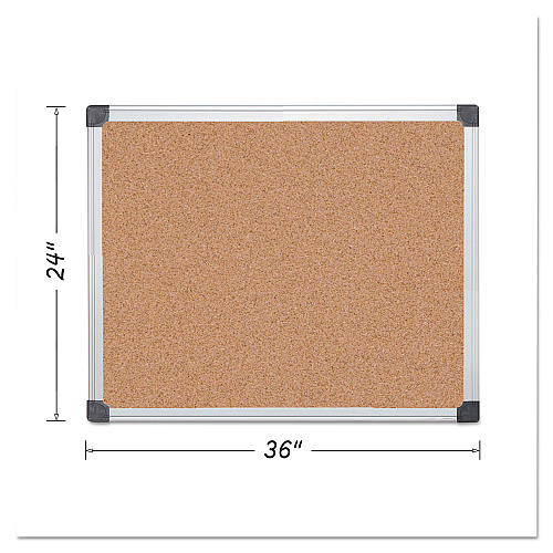 MasterVision Value Cork Bulletin Board with Aluminum Frame, 24 x 36, Tan Surface, Silver Aluminum Frame (CA031170)