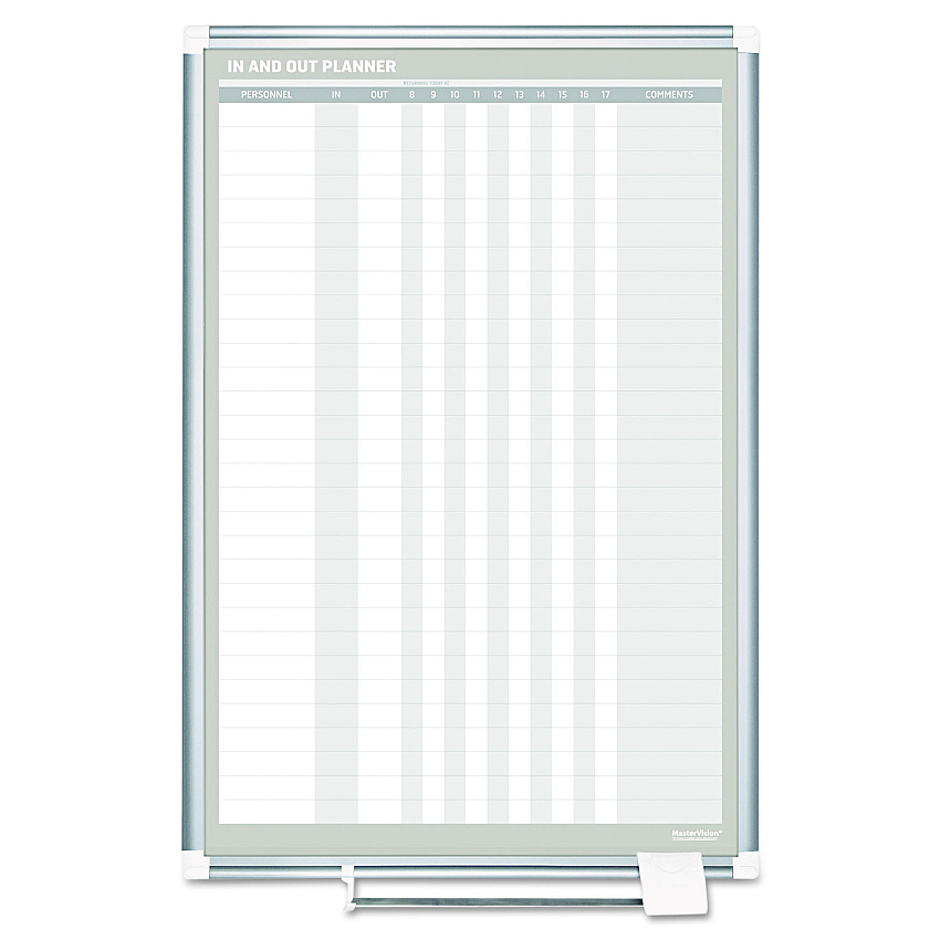MasterVision In-Out Magnetic Dry Erase Board, 24 x 36, White Surface, Silver Aluminum Frame (GA02109830)