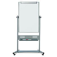MasterVision Revolver Easel, 35.4 x 47.2, 80" Tall Easel, Vertical Orientation, White Surface, Silver Aluminum Frame (QR5203)