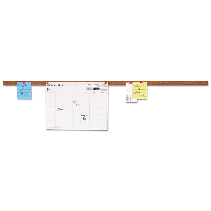 Universal Cork Bulletin Bar, 36 x 1, Brown Surface, Silver Aluminum Frame (UNV43436)