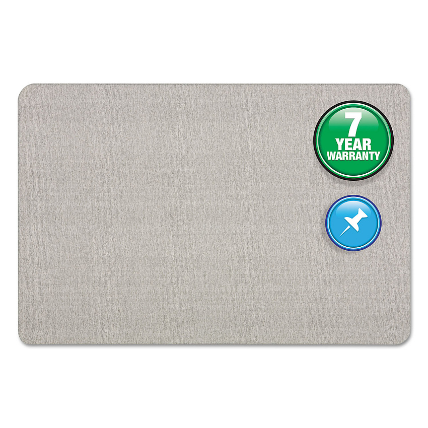 Quartet Oval Office Fabric Board, 48 x 36, Gray Surface (7684G)