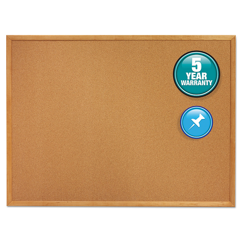 Quartet Classic Series Cork Bulletin Board, 24 x 18, Oak Finish Frame (301)
