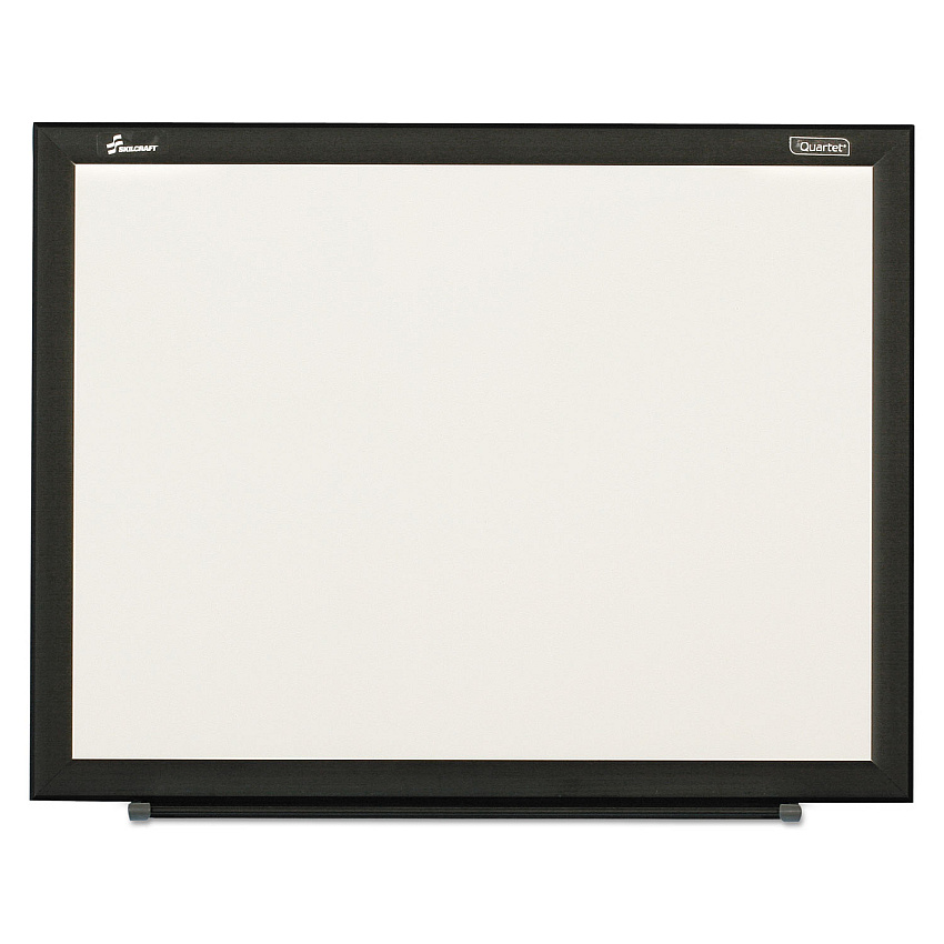 AbilityOne 7110016511296, SKILCRAFT Non-Magnetic Melamine Dry Erase Board, 48 x 36, White Surface, Black Aluminum Frame