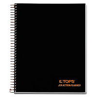 TOPS JEN Action Planner, 1-Subject, Narrow Rule, Black Cover, (100) 8.5 x 6.75 Sheets (63828)