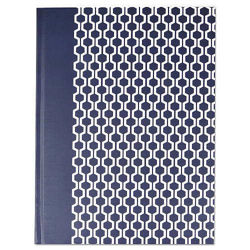 Universal Casebound Hardcover Notebook, 1-Subject, Wide/Legal Rule, Dark Blue/White Cover, (150) 10.25 x 7.63 Sheets (UNV66351)