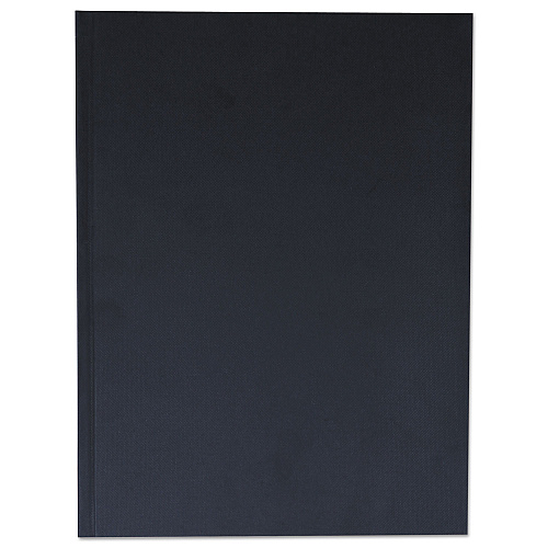 Universal Casebound Hardcover Notebook, 1-Subject, Wide/Legal Rule, Black Cover, (150) 10.25 x 7.63 Sheets (UNV66353)
