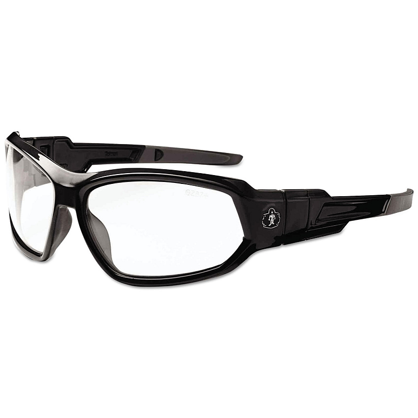 ergodyne Skullerz Loki Safety Glass/Goggle, Black Frame/Clear Lens, AF, Nylon/Polycarb (56003)