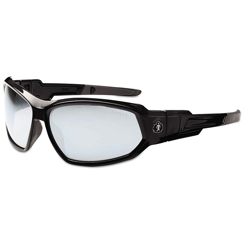 ergodyne Skullerz Loki Safety Glasses/Goggles, Black Frame/In/Outdoor Lens, Nylon/Polycarb (56080)