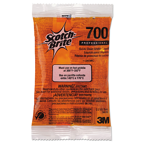 Scotch-Brite Quick Clean Griddle Liquid, 3.2 oz Packet, 40/Carton (29603)