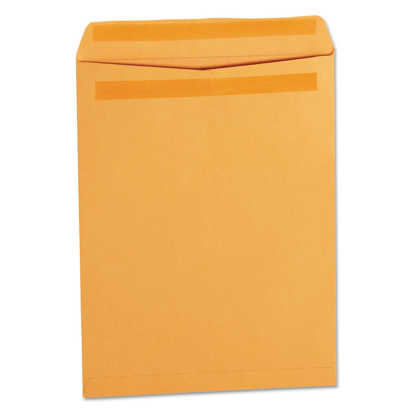 Universal Self-Stick Open End Catalog Envelope, #12 1/2, Square Flap, Self-Adhesive Closure, 9.5 x 12.5, Brown Kraft, 250/Box (UNV35291)