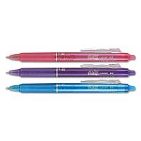 Pilot FriXion Clicker Erasable Gel Pen, Retractable, Fine 0.7 mm, Assorted Ink and Barrel Colors, 3/Pack (31469)