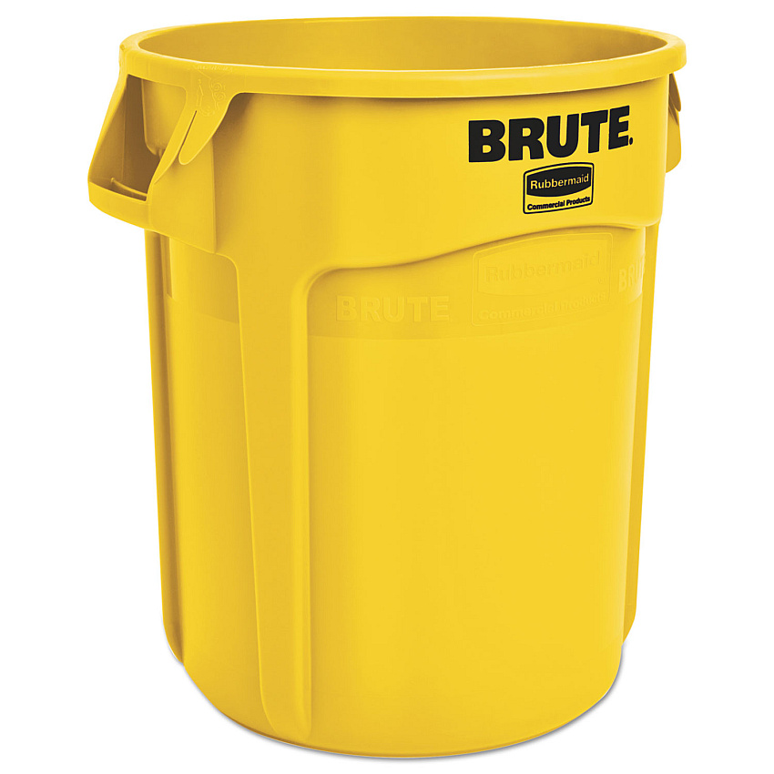 Rubbermaid Commercial Vented Round Brute Container, 20 gal, Plastic, Yellow (2620YEL)