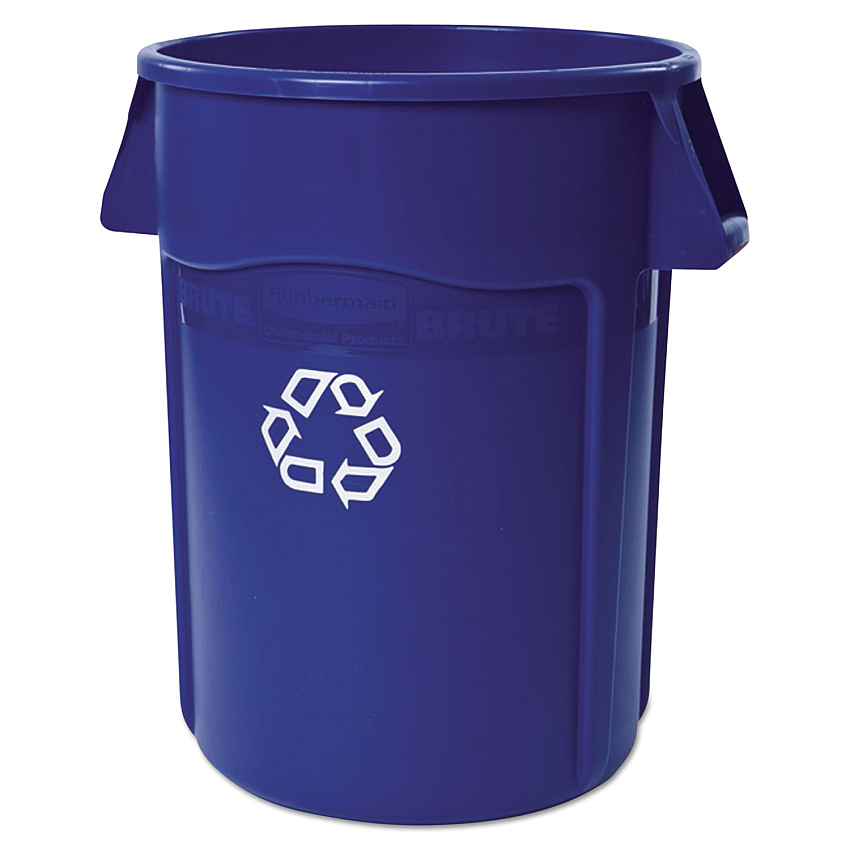 Rubbermaid Commercial Brute Recycling Container, 44 gal, Polyethylene, Blue (264307BLU)