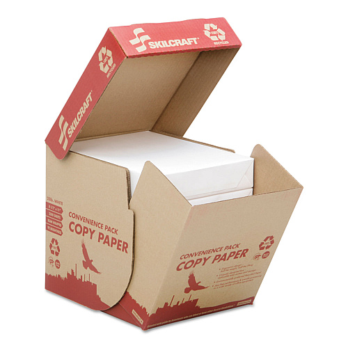 AbilityOne 7530016111896, SKILCRAFT Recycled Copy Paper, 92 Bright, 20 lb Bond Weight, 8.5 x 11, White, 500 Sheets/Ream, 5 Reams/Carton
