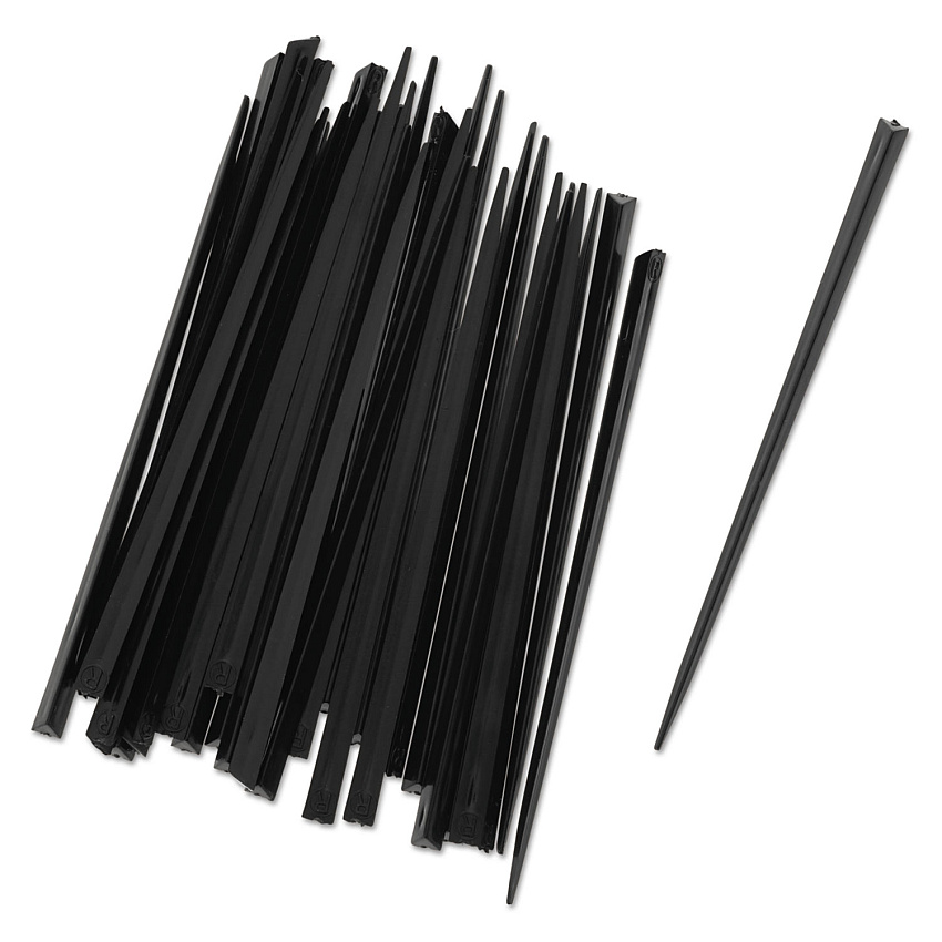 AmerCareRoyal Prism Picks, Plastic, 4", Black, 500/Box, 5 Boxes/Carton (RP1494BK)
