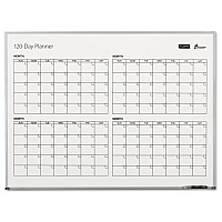 AbilityOne 7110016222133, SKILCRAFT 4-Month Dry Erase Calendar, 48 x 36, White Surface, Silver Aluminum Frame
